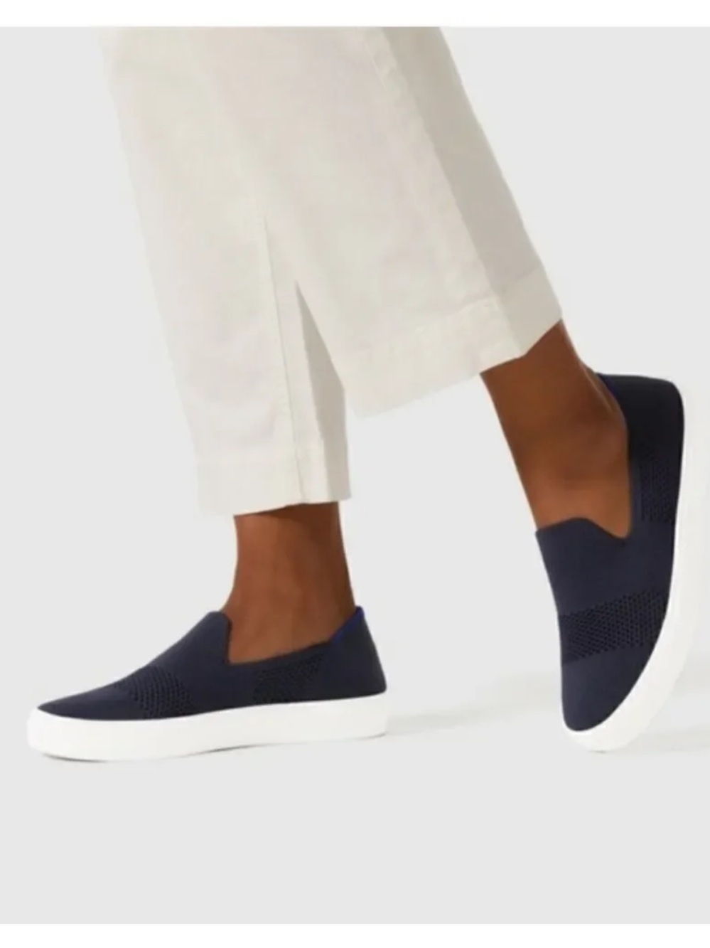 Rothy's The Sneaker Maritime Lattice Stitch Navy Blue Women’s Size 9.5